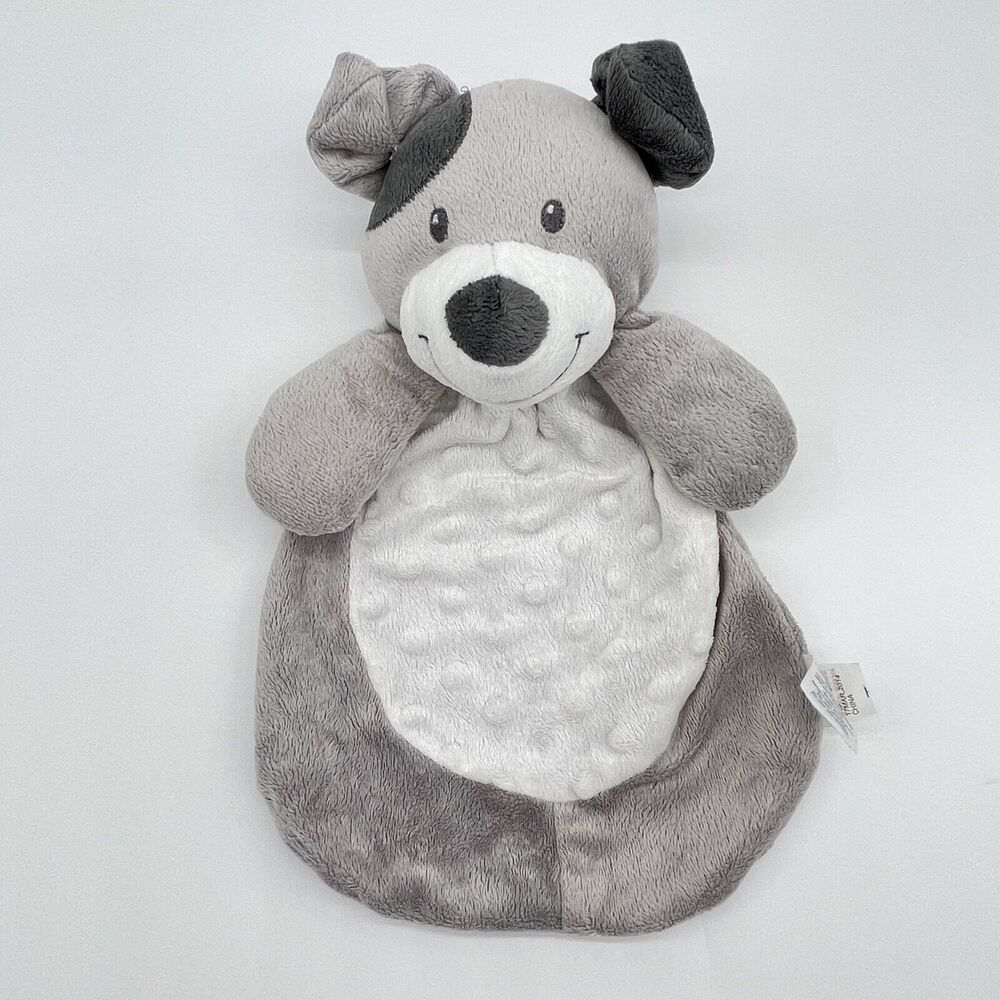 Baby Gear Puppy Dog Gray White Security Baby Blanket Plush Lovey Minky Dots